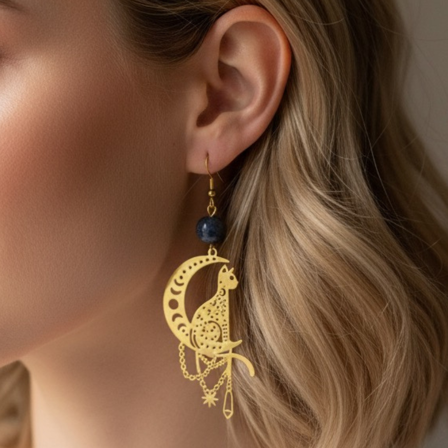 boucles-d-oreilles-larvikite-chat-creation-boutique-esoterique-le-temple-d-heydines