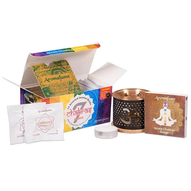 Coffret diffuseur briques d\'encens - OM - 7 chakras