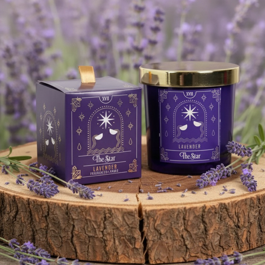 bougie-parfumee-the-star-lavande-boutique-esoterique-en-ligne-le-temple-d-heydines