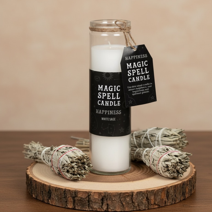 bougie-parfumee-magic-spell-candle-happiness-sauge-blanche-boutique-esoterique-en-ligne-le-temple-d-heydines