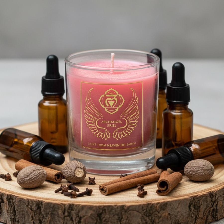 bougie-parfumee-aux-huiles-essentielles-cassia-clou-de-girofle-muscade-chakra-racine-archange-uriel-1er-chakra-boutique-esoterique-en-ligne-le-temple-d-heydines