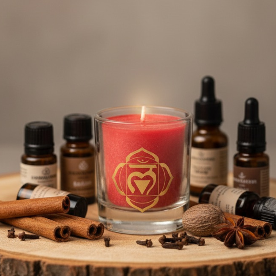 bougie-parfumee-huiles-essentielles-chakra-racine-muladhara-canelle-clou-de-girofle-noix-de-muscade-boutique-esoterique-en-ligne-le-temple-d-heydines