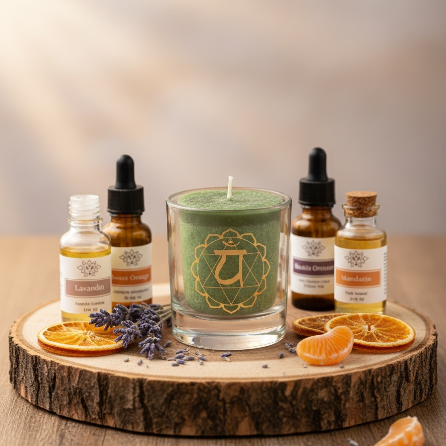 bougie-parfumee-huiles-essentielles-ladandin-orange-mandarine-charka-coeur-anahata-boutique-esoterique-en-ligne-le-temple-d-heydines