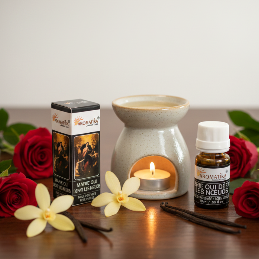 huile-parfumee-aromatika-marie-qui-defait-les-noeuds-rose-vanille-avec-priere-boutique-esoterique-en-ligne-le-temple-d-heydines