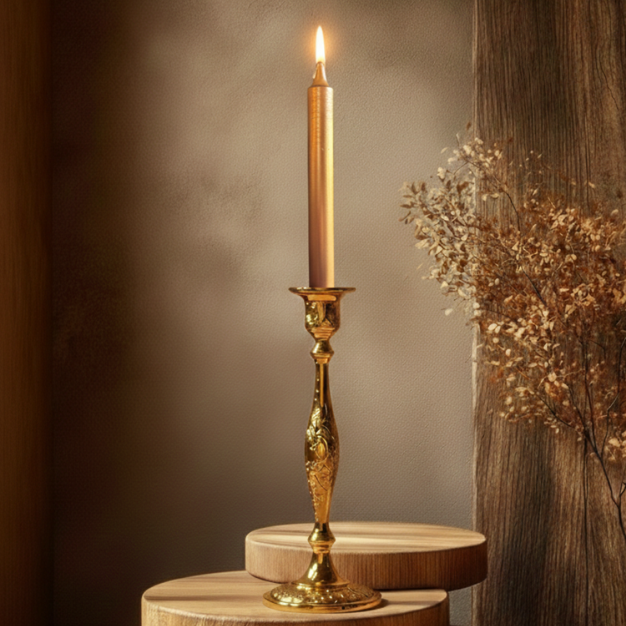 bougie-de-rituel-teintee-or-20-centimètre-boutique-esoterique-en-ligne-le-temple-d-heydines