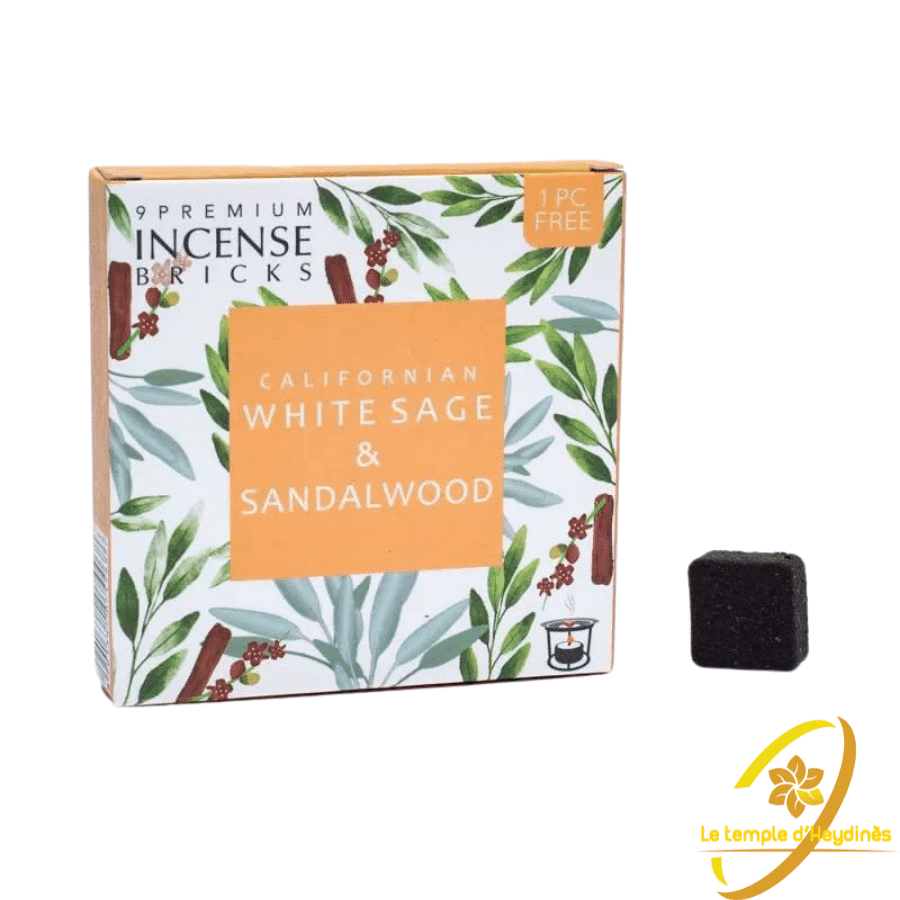 Briques d\'encens Sauge blanche & bois de Santal - Aromafume