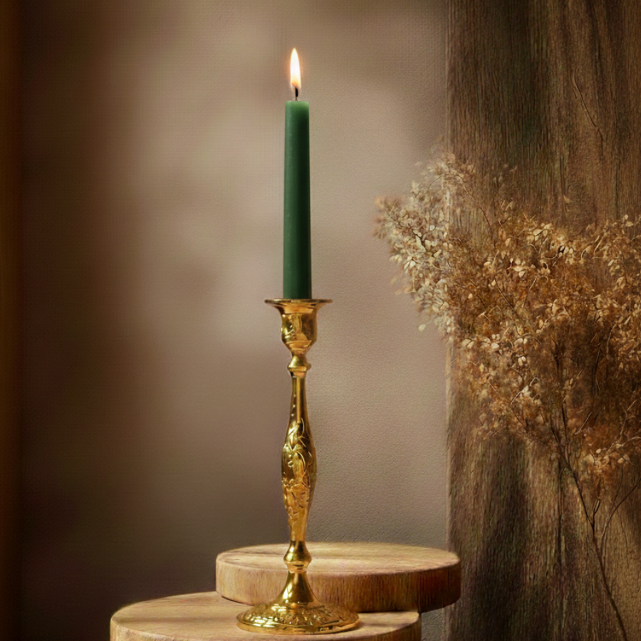 bougie-de-rituel-teintee-dans-la-masse-vert-sapin-vert-fonce-20cm-boutique-esoterique-en-ligne-le-temple-d-heydines