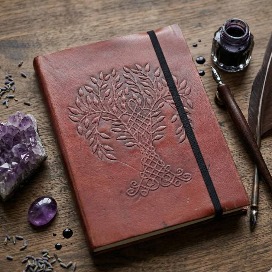 grimoire-carnet-de-note-en-cuir-arbre-de-vie-boutique-esoterique-en-ligne-le-temple-d-heydines