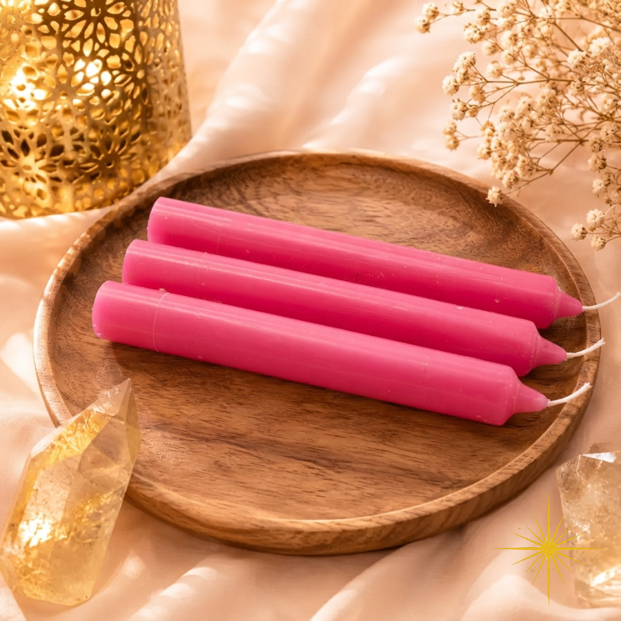 bougie-de-rituel-rose-fuschia-teintee-dans-la-masse-boutique-esoterique-le-temple-d-heydines