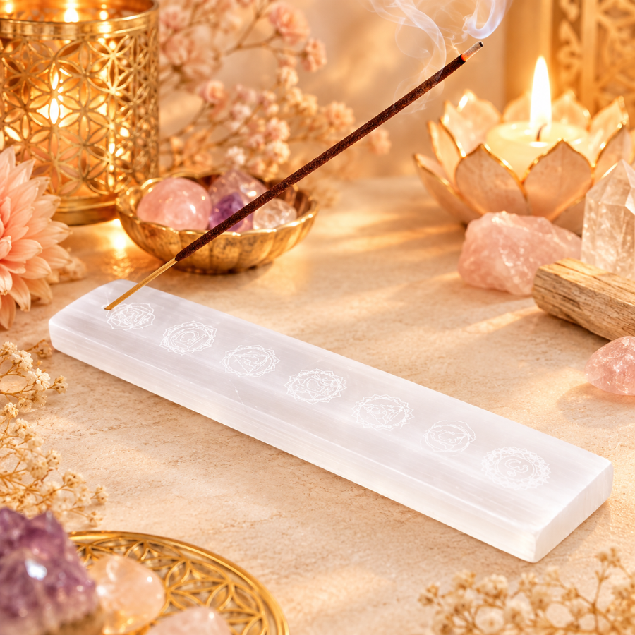 porte-encens-selenite-sept-chakras-15-centimetre-boutique-esoterique-en-ligne-le-temple-d-heydines