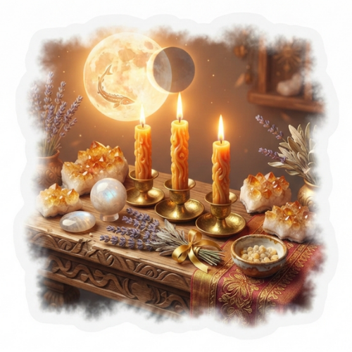outils rituels pleine lune aout 2026 bougies et pierres naturelles le temple d heydines