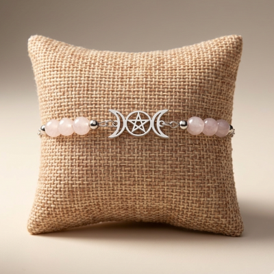 bracelet-quartz-rose-chaine-argente-reglable-symbole-triple-lune-boutique-esoterique-en-ligne-le-temple-d-heydines
