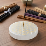 porte-encens-en-selenite-rond-fleur-de-vie-or-10-cm-boutique-esoterique-en-ligne-le-temple-d-heydines