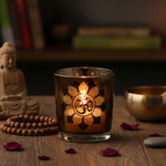 bougeoir-en-verre-symbole-om-marron-photophore-ohm-boutique-esoterique-en-ligne-le-temple-d-heydines