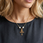collier-agate-fleur-de-cerisier-croix-de-ankh-couleur-or-creation-julie-boutique-esoterique-en-ligne-le-temple-d-heydines