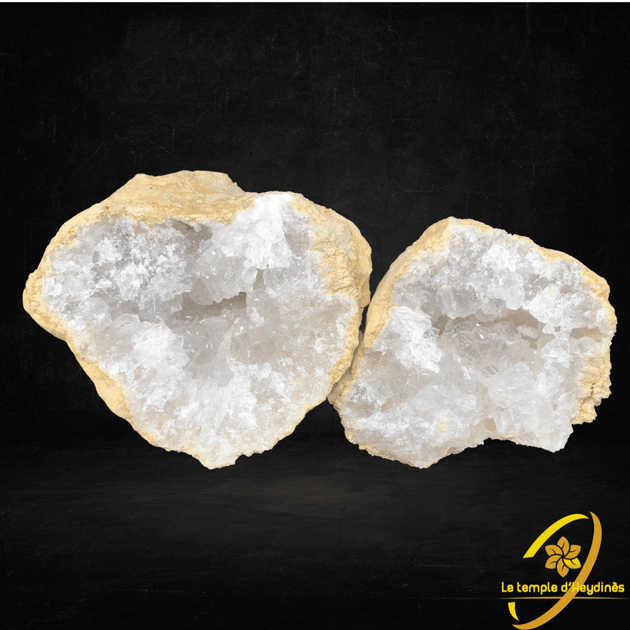 Géode De Cristal De Roche Quartz Blanc 805g Qualité A Minéraux