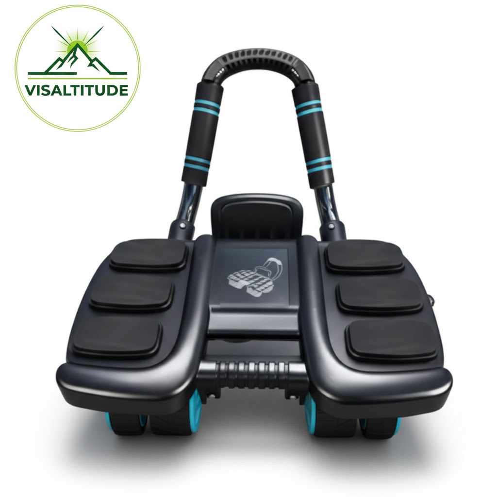 Appareil de gainage Altitude+ VISALTITUDE sur fond blanc - Équipement premium 6 roues pour renforcement musculaire