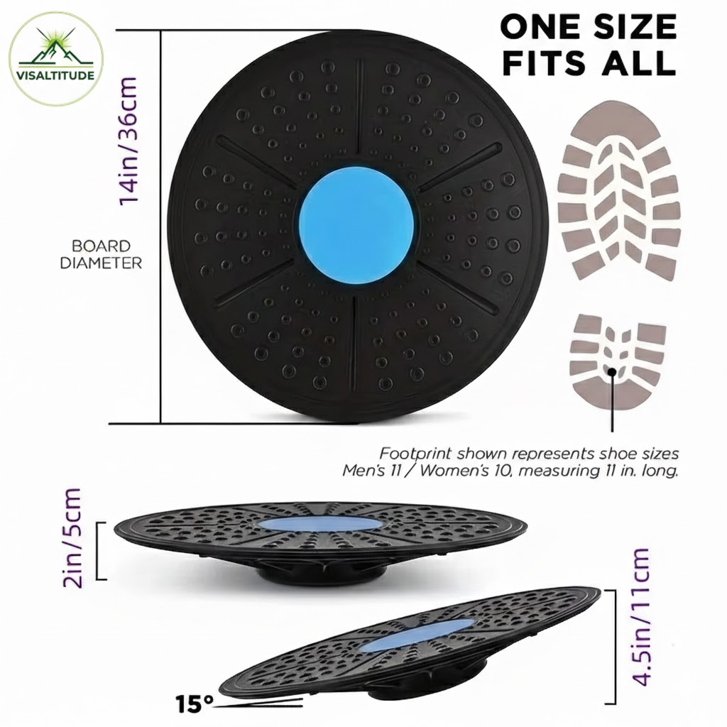 Dimensions et caractéristiques techniques du plateau déquilibre Altitude+ VISALTITUDE