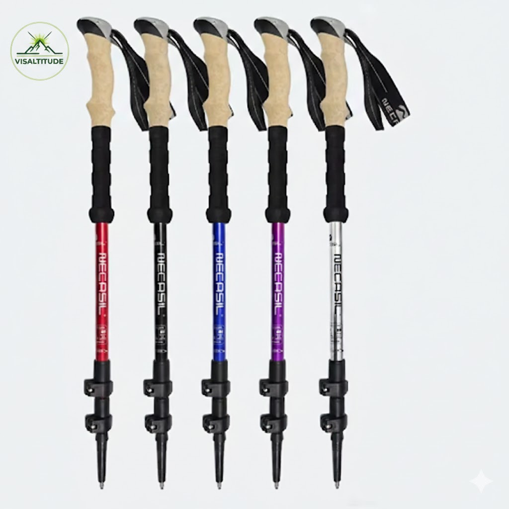 Bâtons de randonnée télescopiques G208 Visaltitude en aluminium aéronautique 5 couleurs