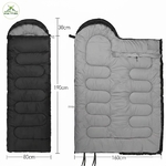 Schéma technique du sac de couchage Visaltitude montrant les dimensions déplié (190x80cm + 30cm capuche) et ouvert (160x160cm), avec logo Visaltitude en haut à gauche sur fond blanc