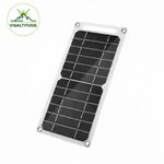 Panneau solaire portable flexible Visaltitude 6W avec technologie monocristalline, cadre noir et œillets de fixation, affichant le logo Visaltitude en haut à gauche sur fond blanc