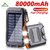 Batterie externe solaire Visaltitude 80000mAh haute capacité avec charge rapide, panneau solaire intégré, double lampe torche LED puissante et boussole de survie pour la randonnée