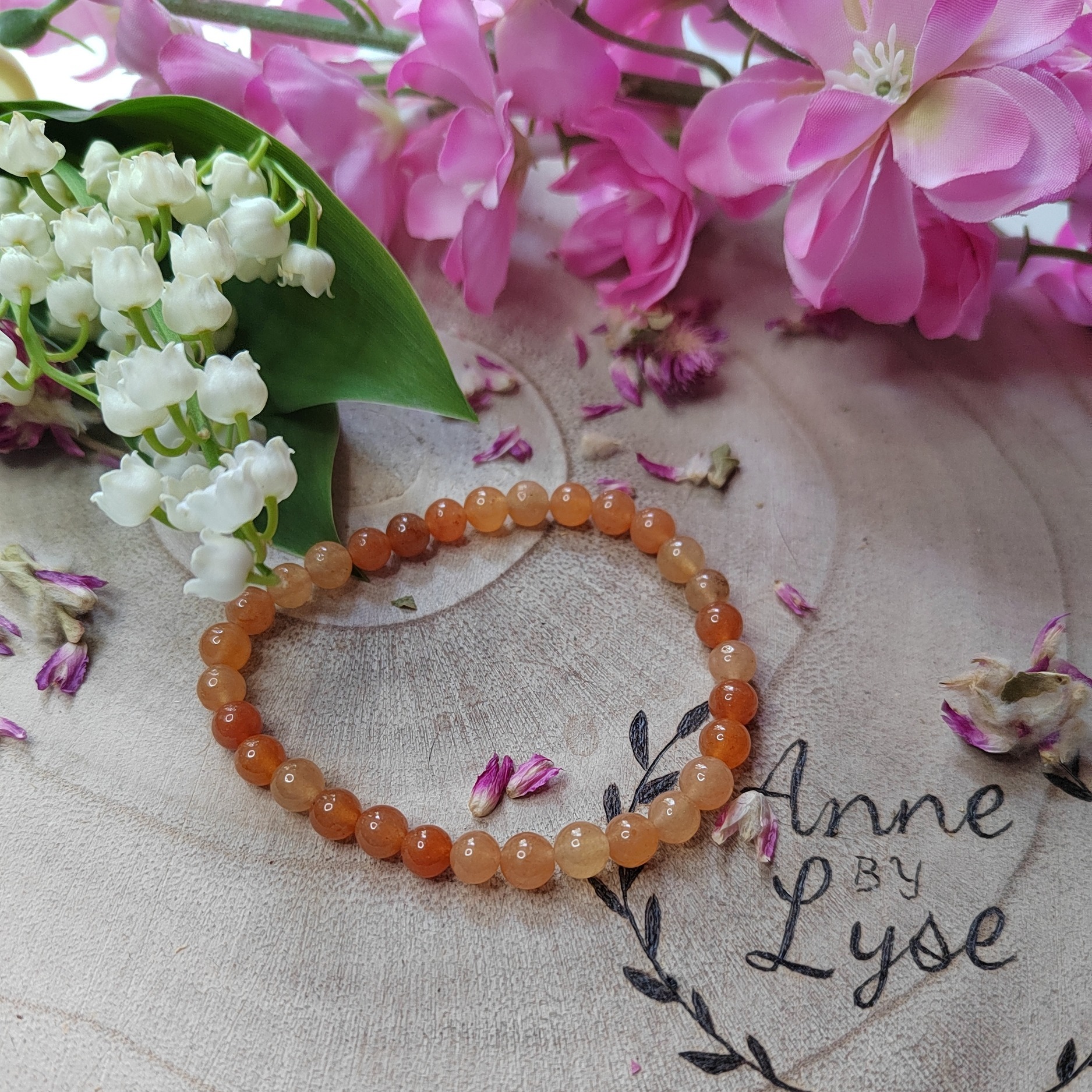 Bracelet Uni - Aventurine Orange - Joie