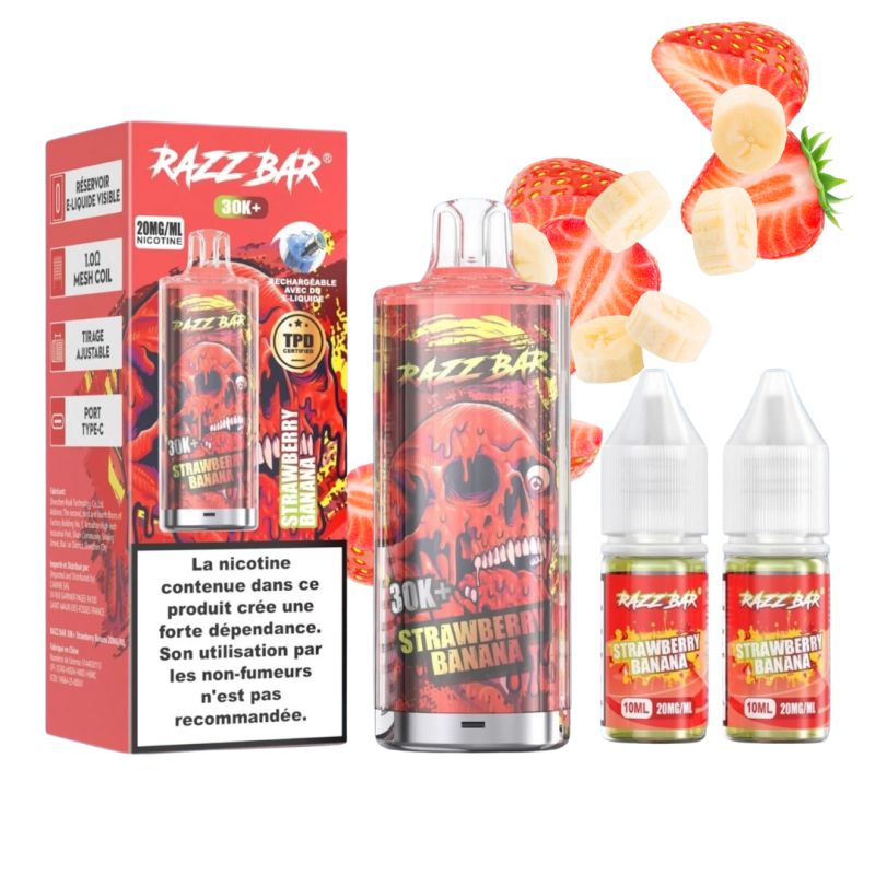 Puff Razz Bar 30K 2X10ml - Razz Bar