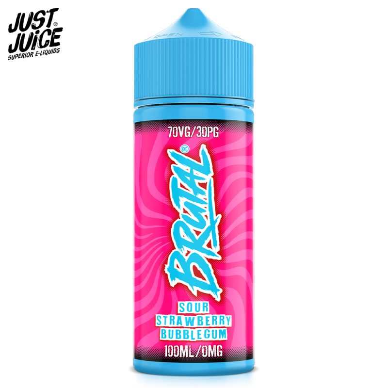 Sour Strawberry Bubble Gum 100ml - Brutal by Just Juice