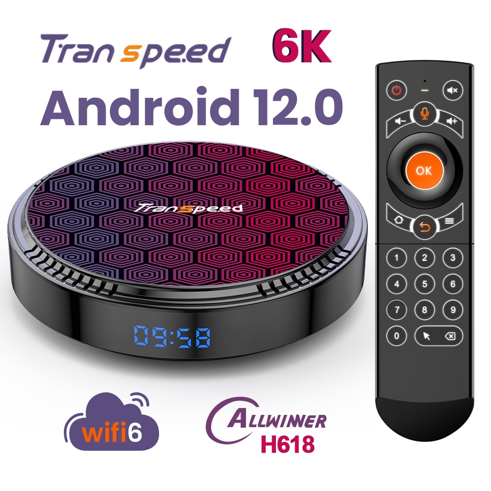 Transpeed – boîtier TV Android 12 Allwinner h618, WiFi 6 100M LAN 6k 3D BT5.0 OTA, 32 go 64 go 128 go, lecteur multimédia, décodeur