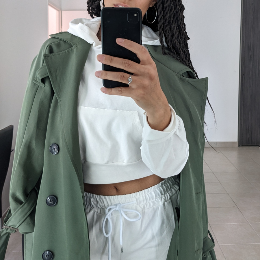 Ensemble jogging blanc