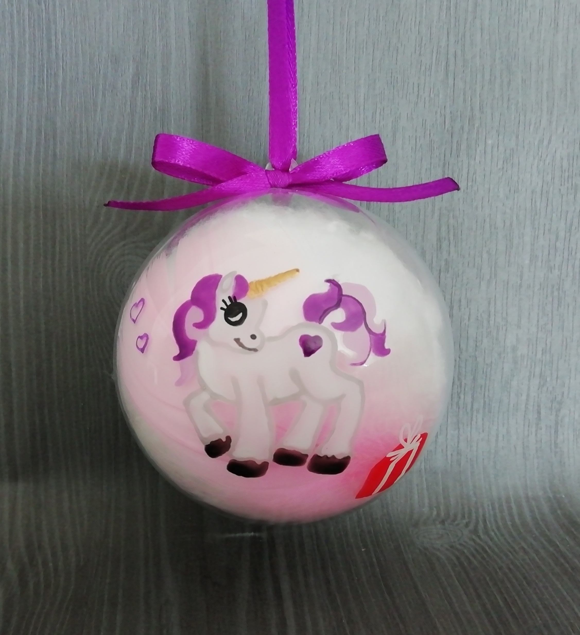 boule de Noël licorne avec prénom