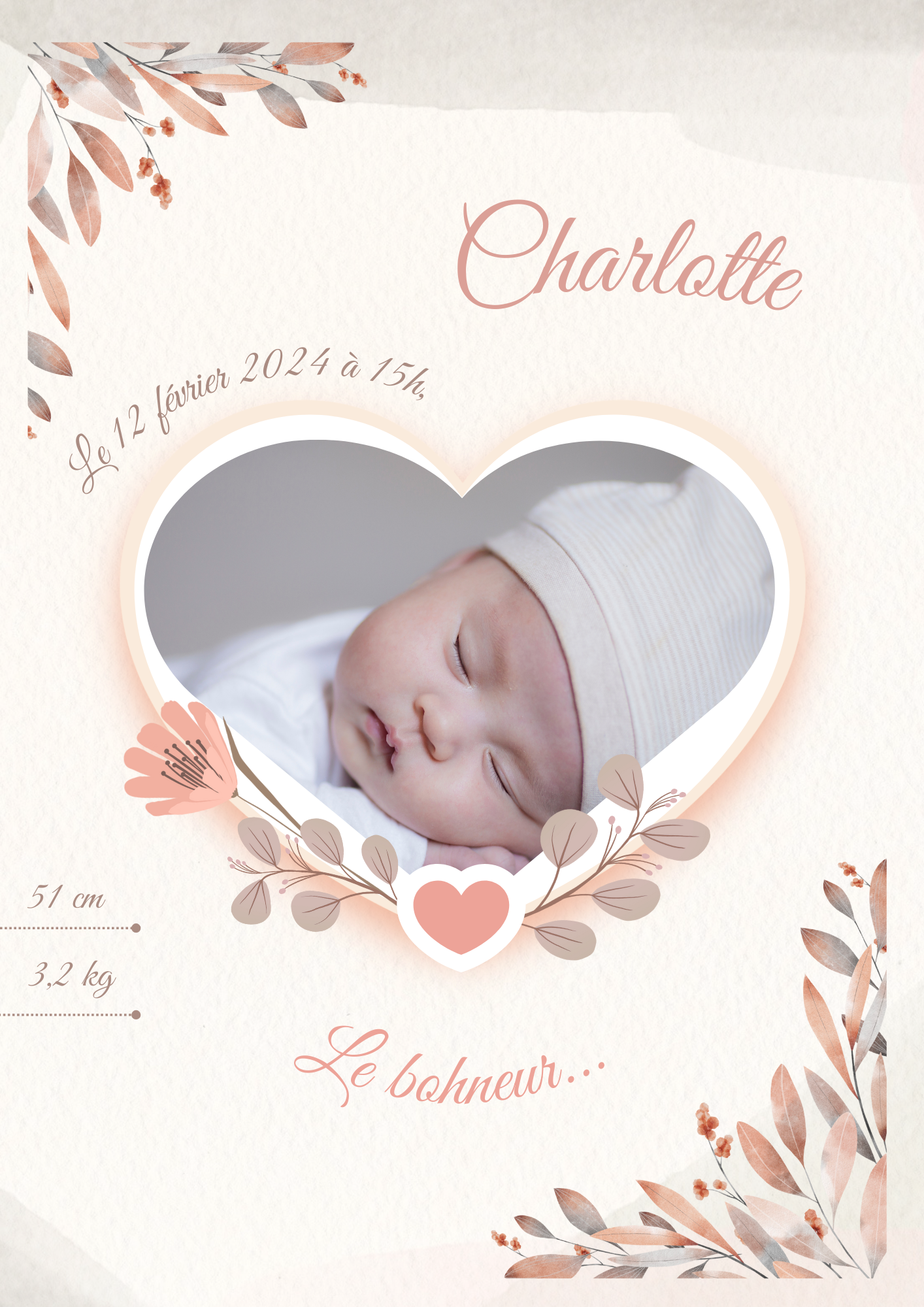 affiche de naissance fille