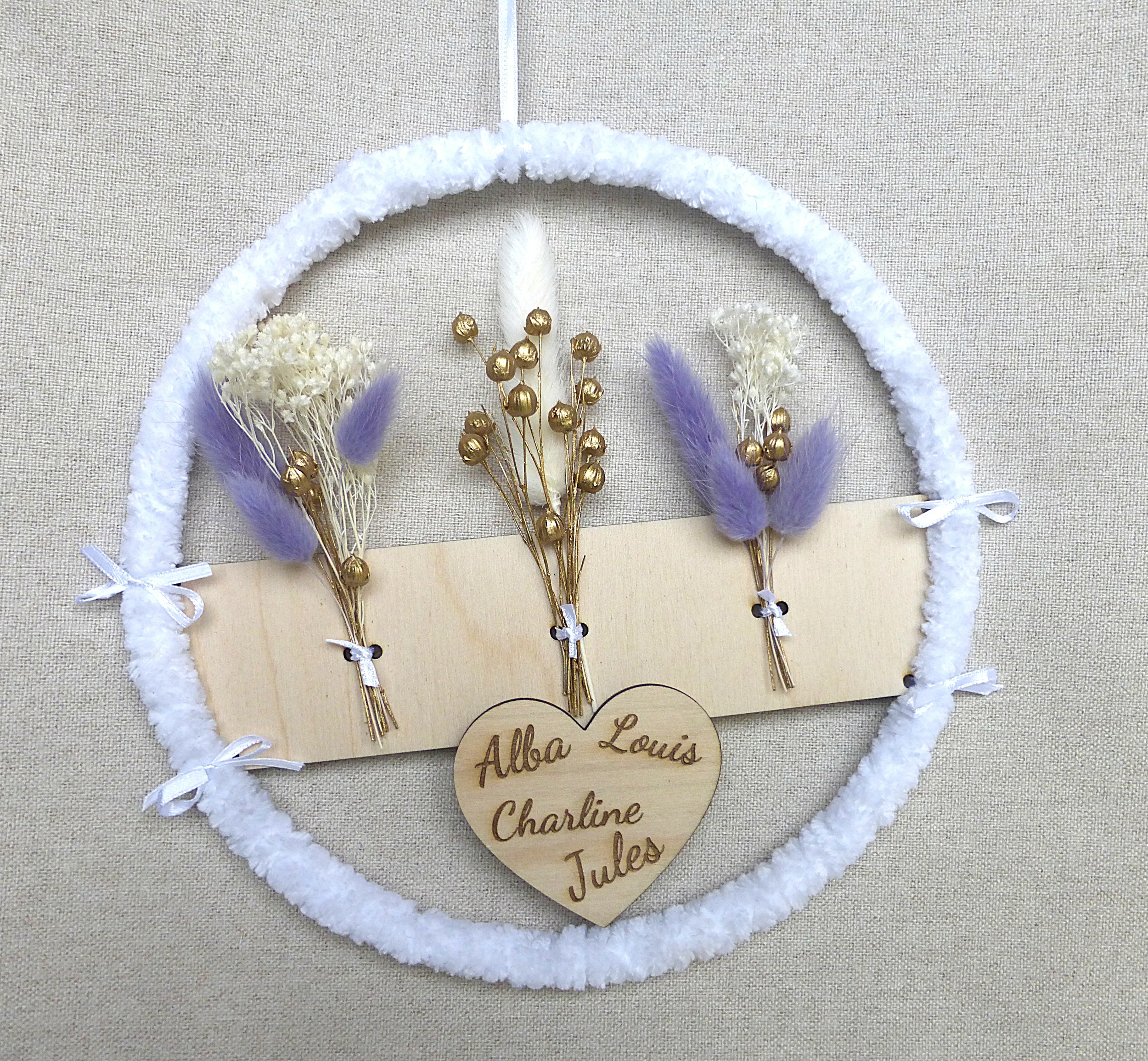 couronne fleurs séchées