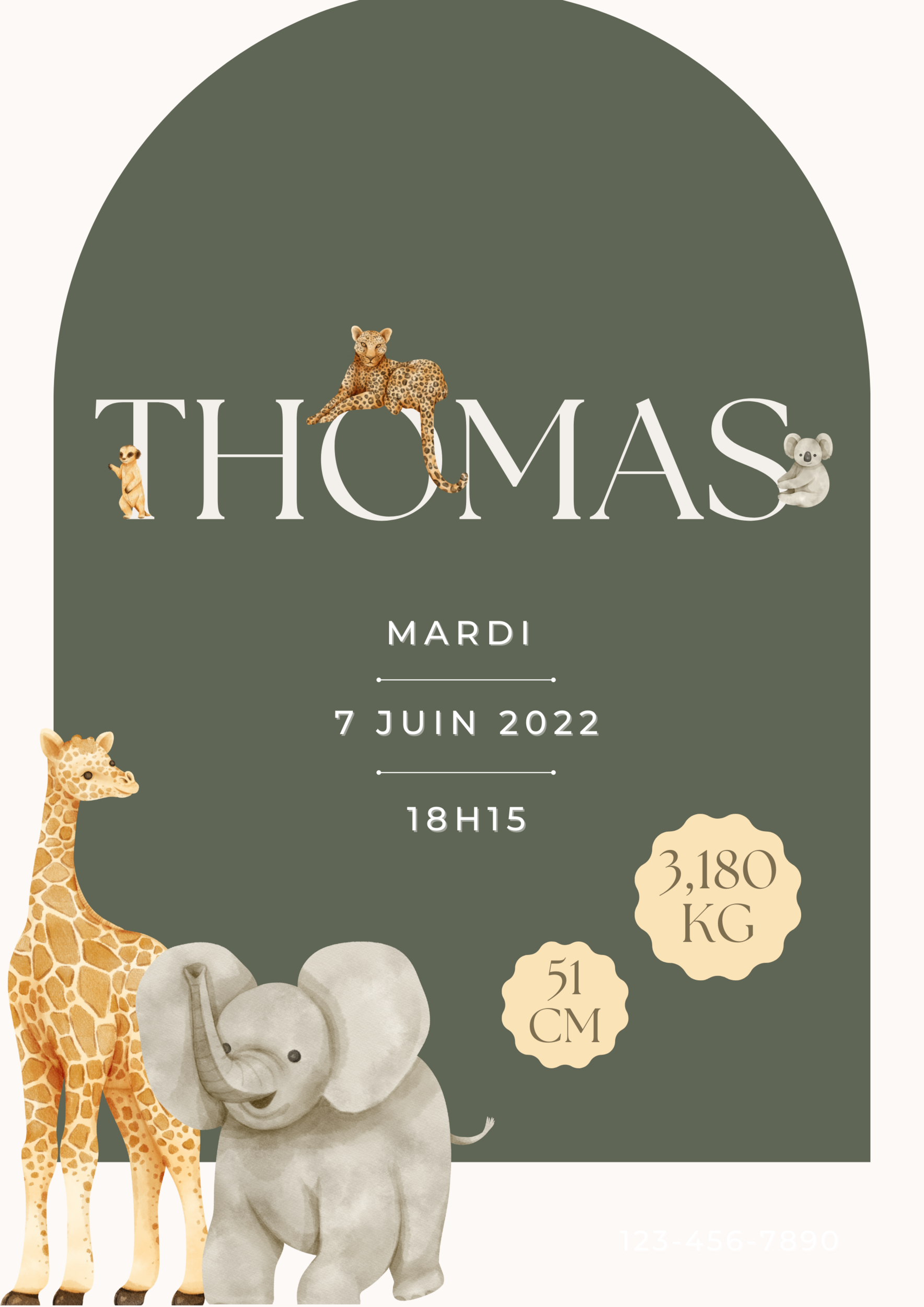 affiche-naissance-theme-jungle-cadeau-bébé-girafe