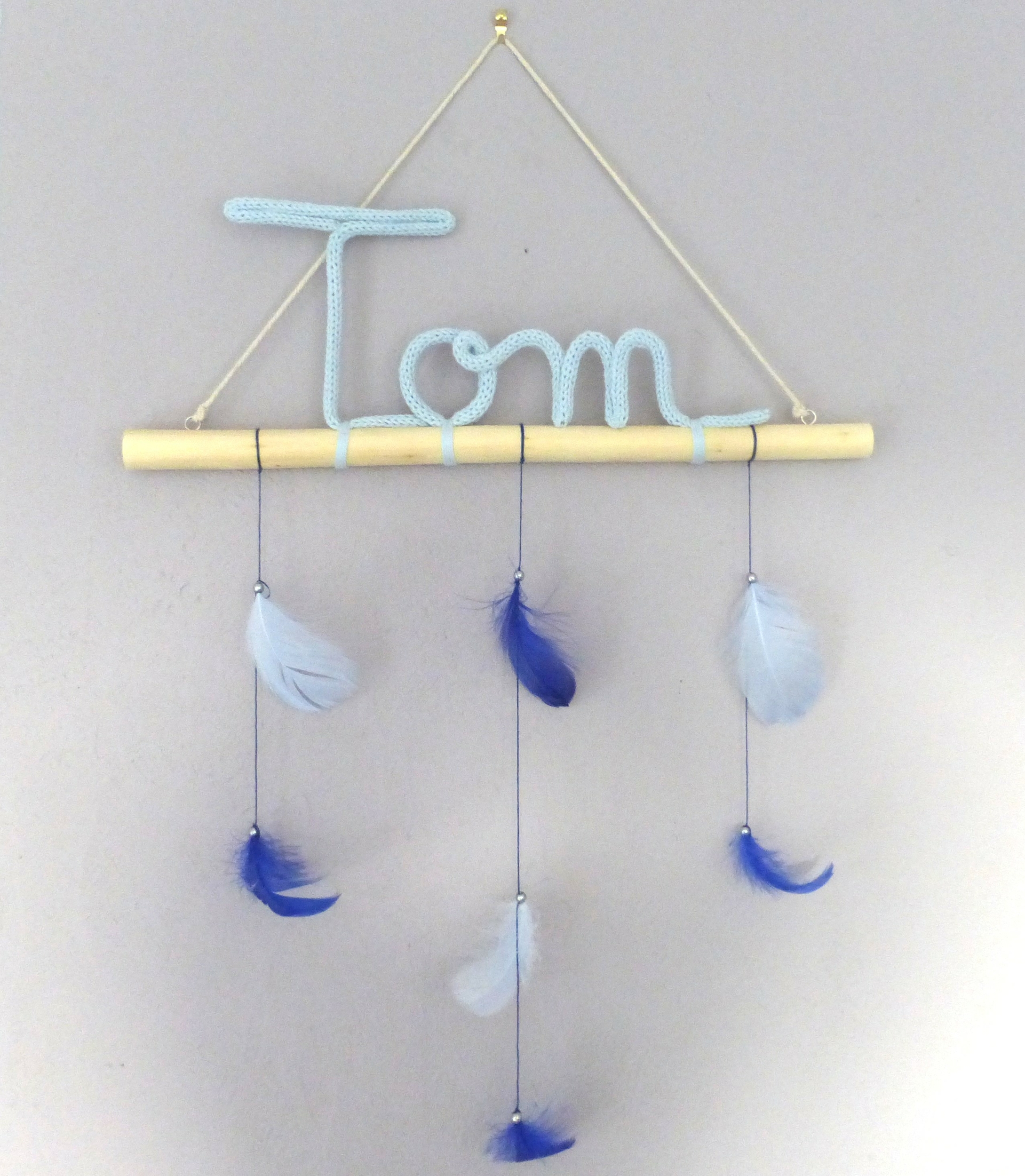 decoration chambre bebe prenom en tricotin