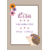 affiche de naissance dans les ton marron clair et mauve avec un hérisson et des fleurs