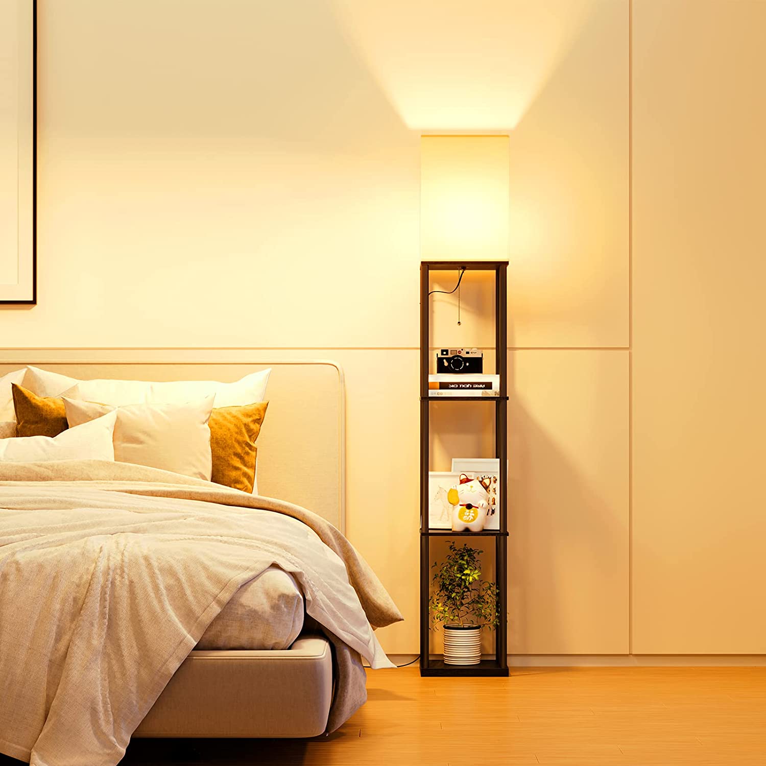 Chambre Lampadaire étagère pratique avec réglage de luminosité et différents niveaux de couleurs SUNMORY