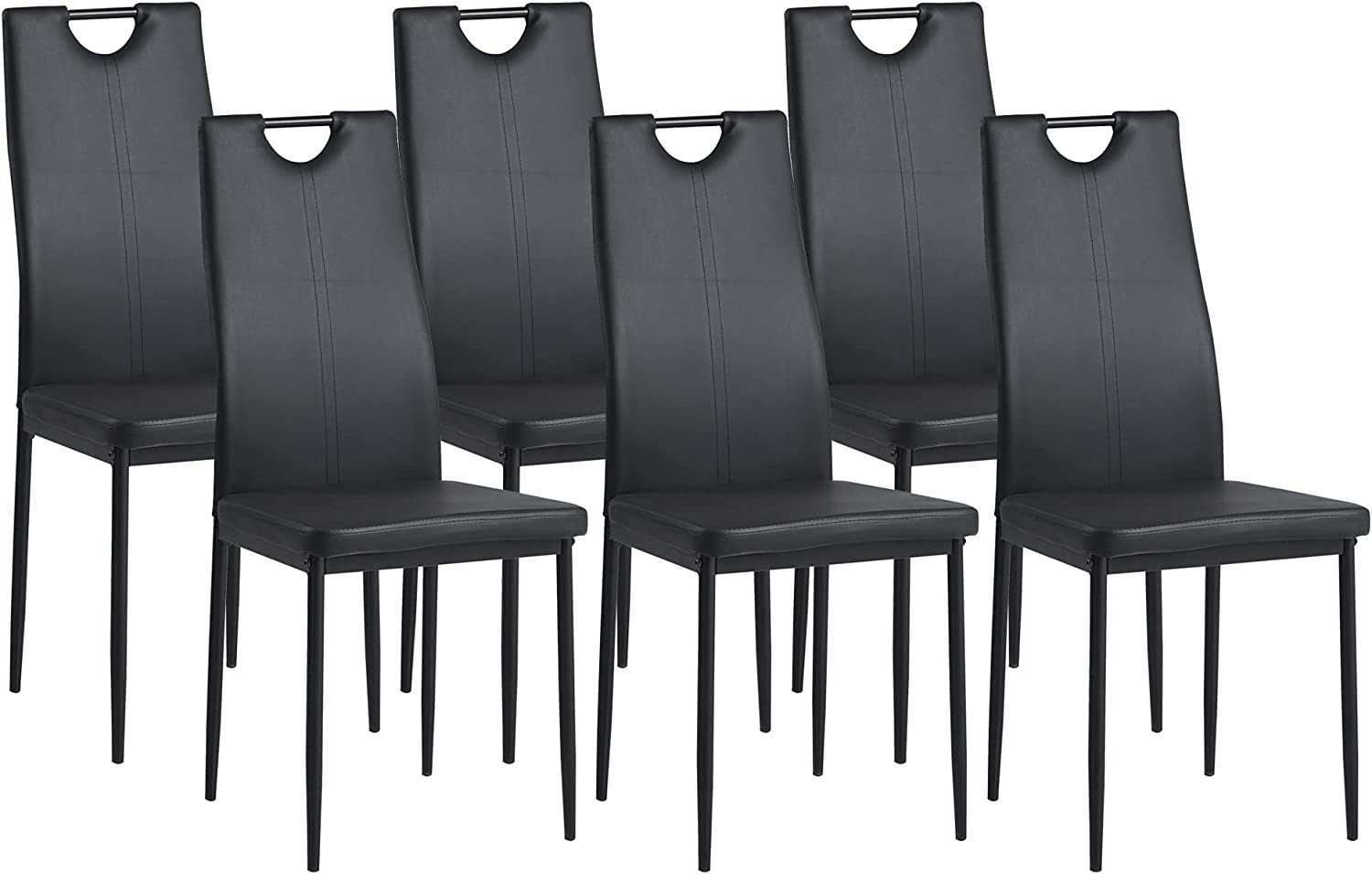 Ensemble de 6 chaises de salle à manger en similicuir confortable et moderne Salerno