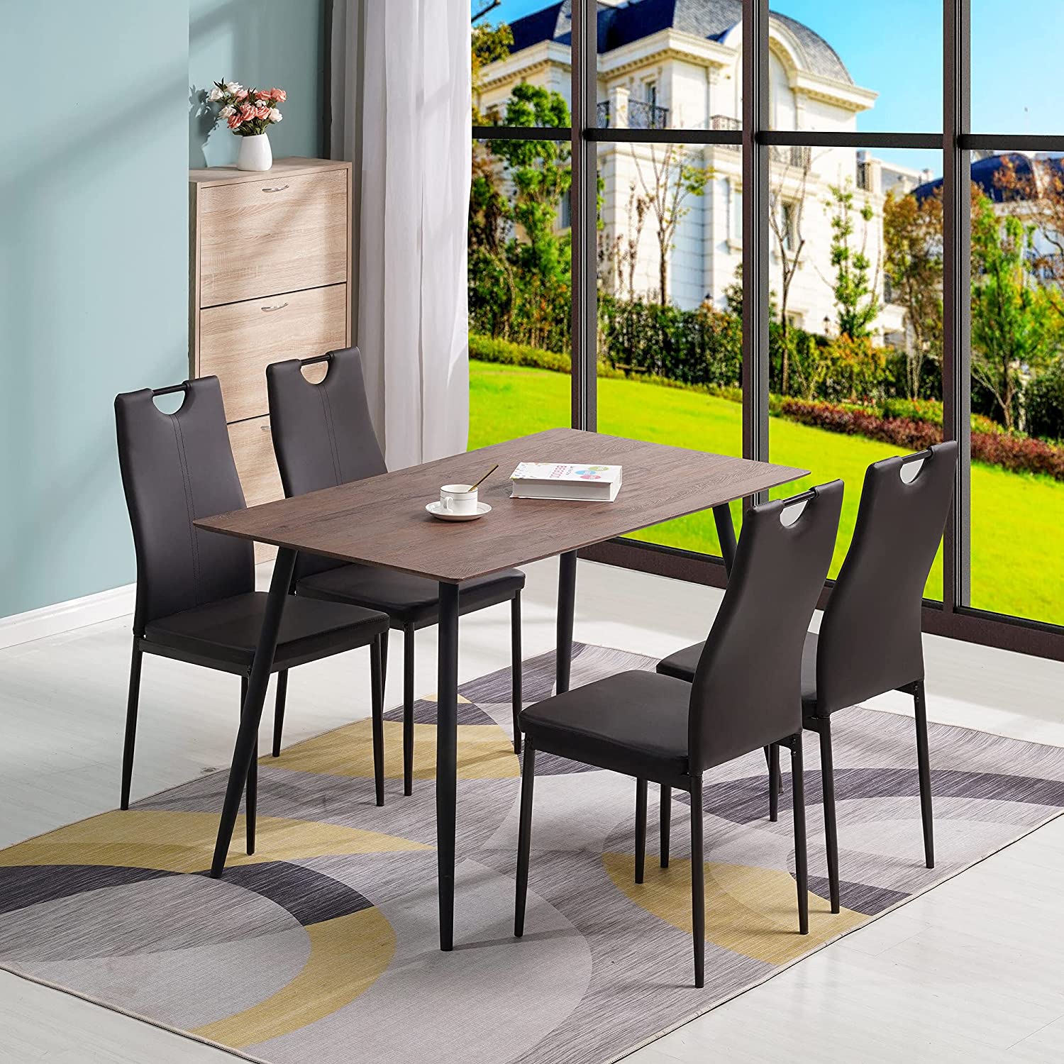 Ambiance repas Ensemble de 6 chaises de salle à manger en similicuir confortable et moderne Salerno
