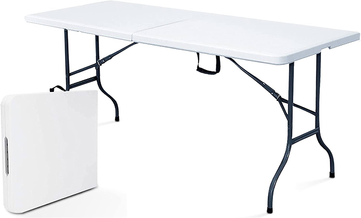 Table de Pique Nique Pliante Rekkem 180cm - Portable, Robuste et Spacieuse pour 8