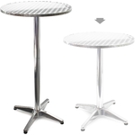 Table haute de bar en aluminium, réglable en hauteur, diamètre 60cm WilTec
