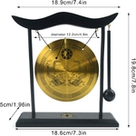 Dimensions du Gong de bureau en laiton doré avec support noir de la marque Juanxian