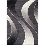 Tapis doux noir gris et crème à poils courts 140x200 cm de la marque TAPISO