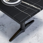 Coins renforcés Plateau de table rectangulaire 120 x 70 cm en bois, style Marbre noir, modèle Werzalit