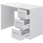 Ouverture Bureau blanc moderne à 3 tiroirs avec grand espace de rangement, parfait pour un appartement Movian Idro