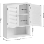 Dimensions Meuble de rangement Suspendu blanc pour Salle de Bains, Armoire à pharmacie BBC27WT VASAGLE