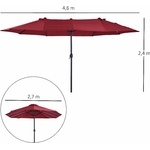 Dimensions Parasol de jardin XXL Outsunny de Grande taille, alliant stabilité et protection optimale contre le soleil