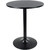 Table haute de bar de forme ronde, couleur noire, plateau bois et structure acier KKTONER