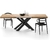 Table Extensible en bois rustique avec pieds noirs croisés 160, Mélaminé Fer, Emma